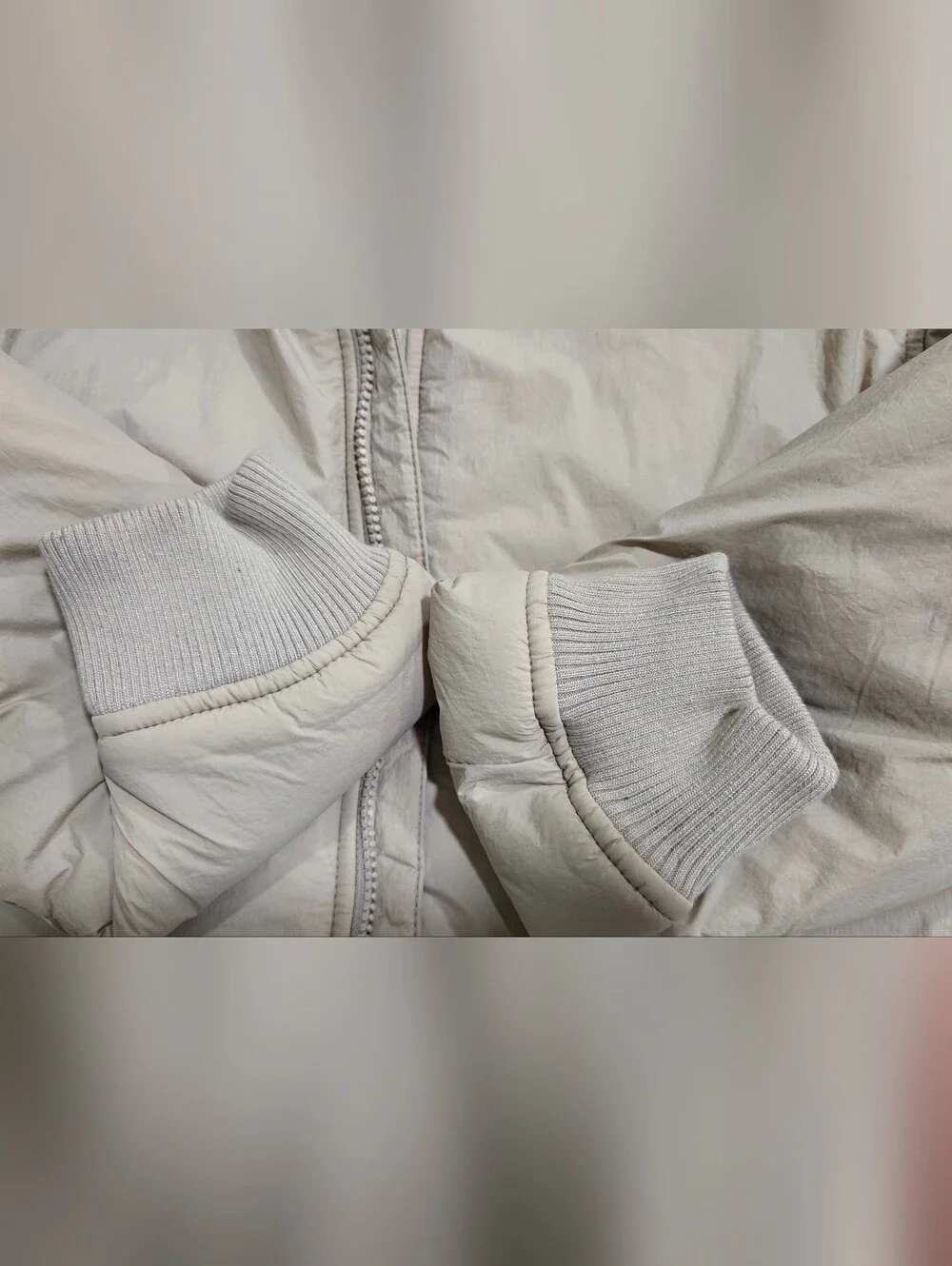 Old Navy Kids Light Beige Hooded Puffer Bomber Jacket